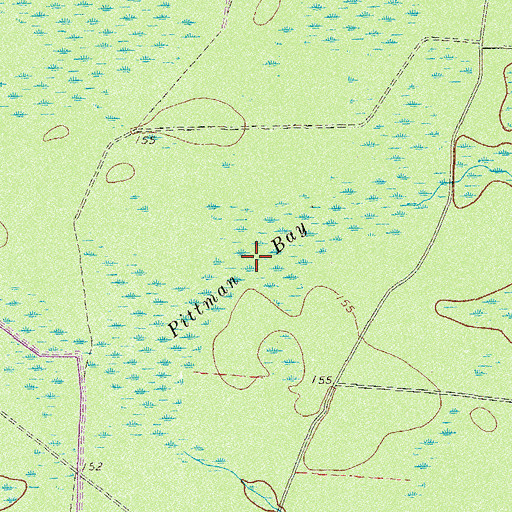 Topographic Map of Pittman Bay, GA