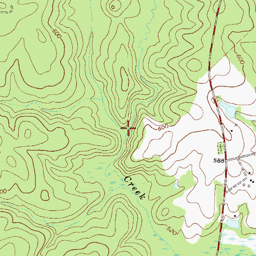 Topographic Map of Pittman Branch, GA