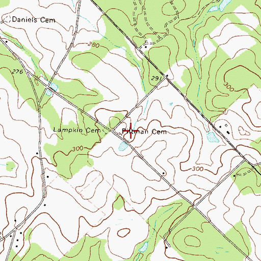 Topographic Map of Pittman Cemetery, GA