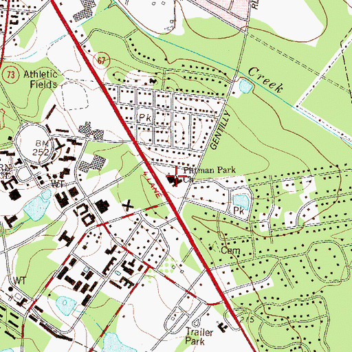 Topographic Map of Pittman Park Church, GA