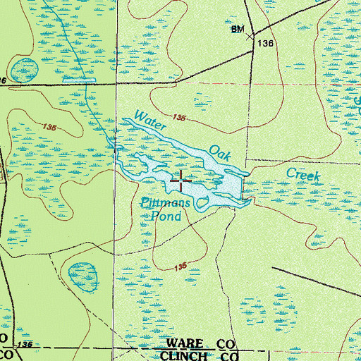 Topographic Map of Pittmans Pond, GA