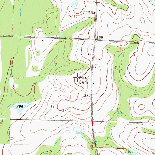 Topographic Map of Pitts Cemetery, GA