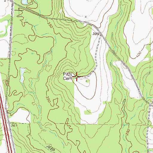 Topographic Map of Pitts Cemetery, GA