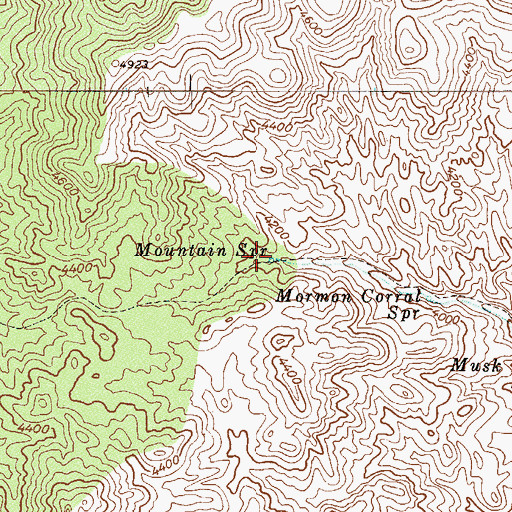 Topographic Map of Mountain Spring, AZ