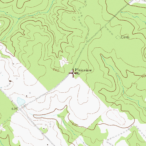 Topographic Map of Plainview Baptist Church, GA