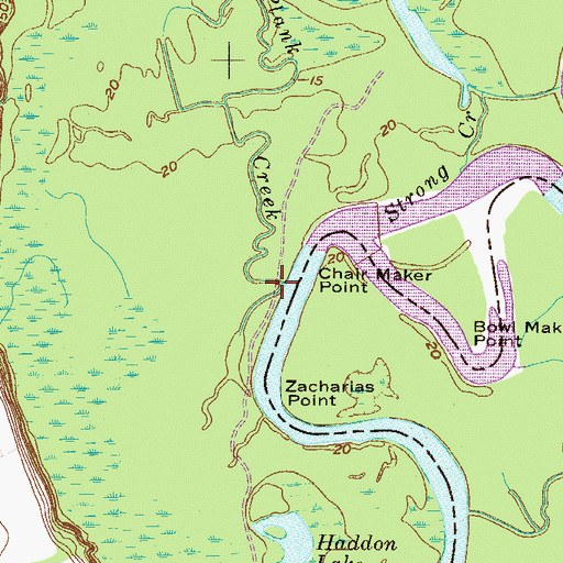 Topographic Map of Plank Creek, GA
