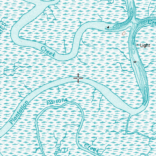 Topographic Map of Plantation Creek, GA