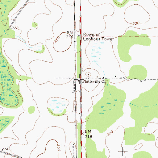 Topographic Map of Plattsville Church, GA
