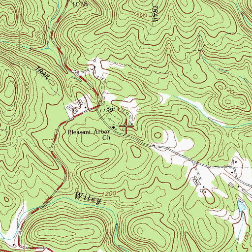 Topographic Map of Pleasant Arbor Church, GA
