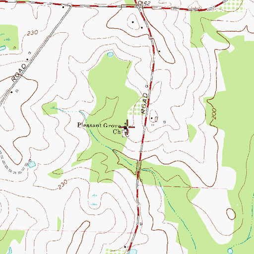 Topographic Map of Pleasant Grove Church, GA
