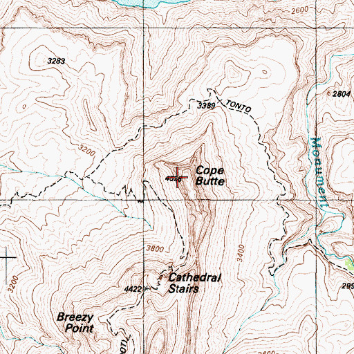Topographic Map of Cope Butte, AZ