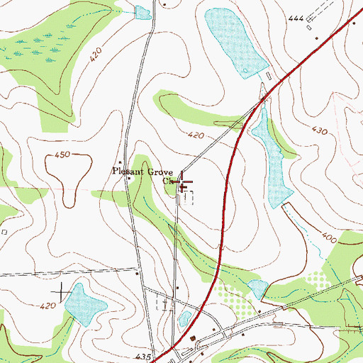 Topographic Map of Pleasant Grove Church, GA