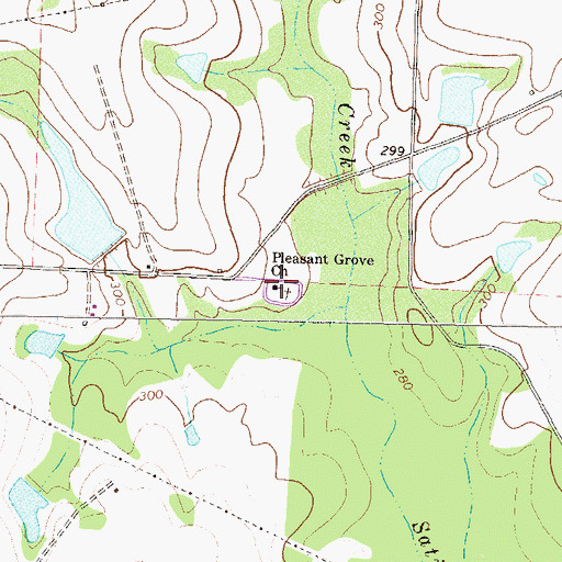 Topographic Map of Pleasant Grove Church, GA