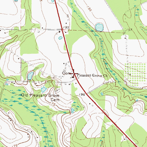 Topographic Map of Pleasant Grove Missionary Baptist Church, GA
