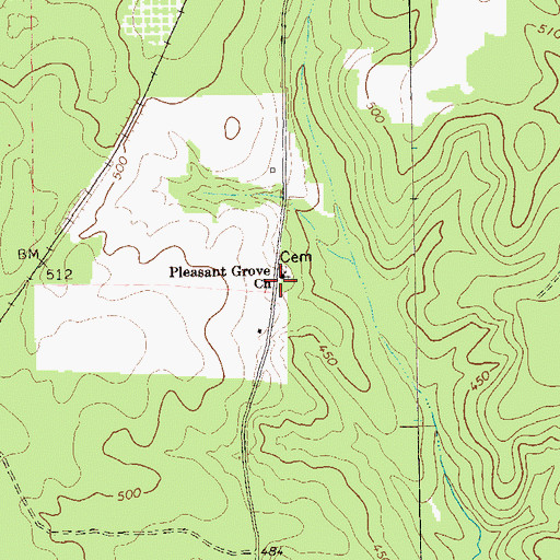 Topographic Map of Pleasant Grove Church, GA