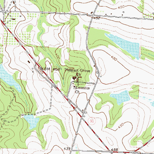 Topographic Map of Pleasant Grove Church, GA