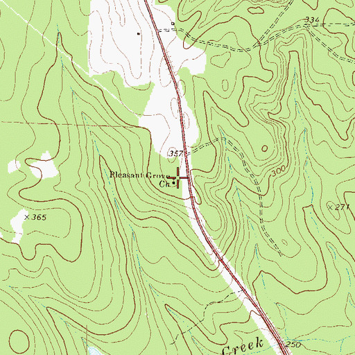 Topographic Map of Pleasant Grove Church, GA