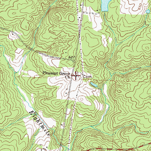 Topographic Map of Pleasant Grove Church, GA
