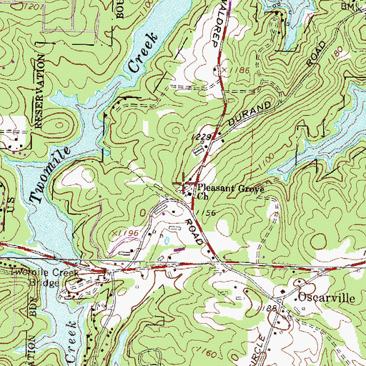 Topographic Map of Pleasant Grove Church, GA