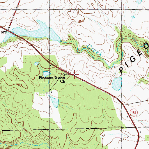 Topographic Map of Pleasant Grove Church, GA