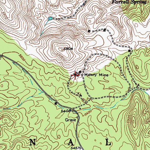Topographic Map of Mowry Mine, AZ
