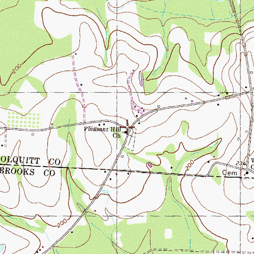 Topographic Map of Pleasant Hill Church, GA