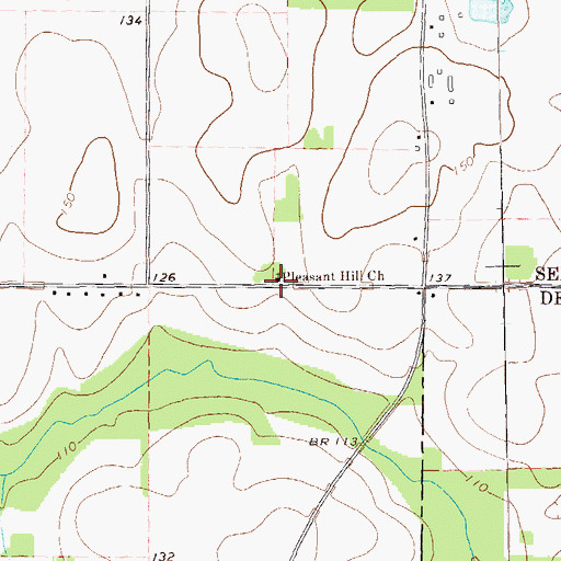 Topographic Map of Pleasant Hill Church, GA