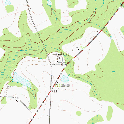 Topographic Map of Pleasant Hill Church, GA