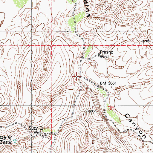 Topographic Map of Moyza Canyon, AZ