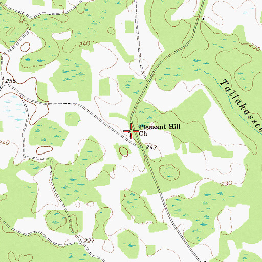 Topographic Map of Pleasant Hill Church, GA