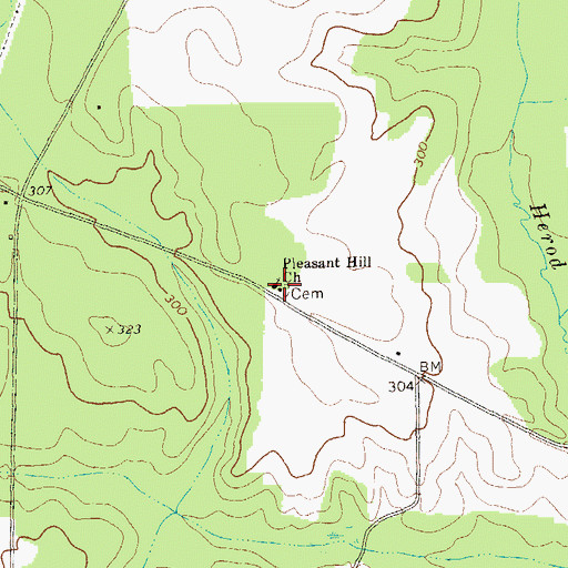 Topographic Map of Pleasant Hill Church, GA