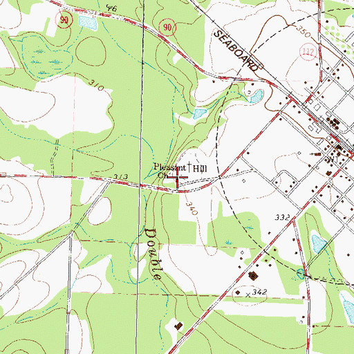 Topographic Map of Pleasant Hill Church, GA
