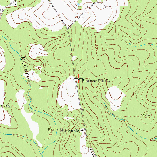 Topographic Map of Pleasant Hill Church, GA