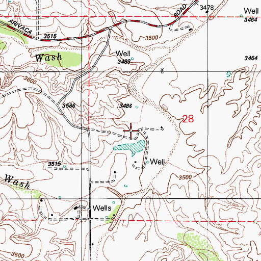 Topographic Map of Moyza Ranch, AZ