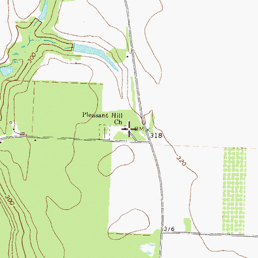 Topographic Map of Pleasant Hill Church, GA