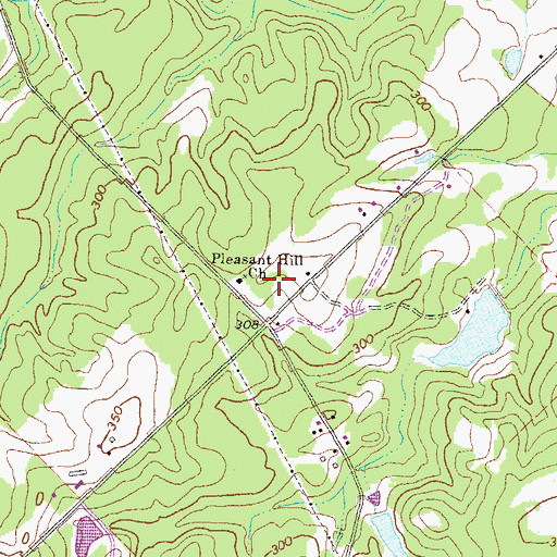 Topographic Map of Pleasant Hill Church, GA