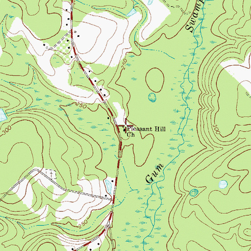 Topographic Map of Pleasant Hill Church, GA