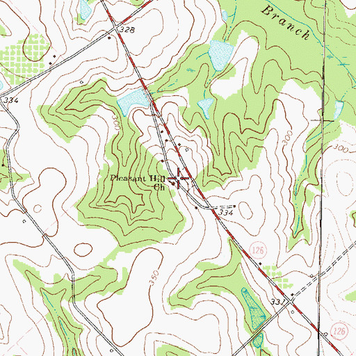 Topographic Map of Pleasant Hill Church, GA