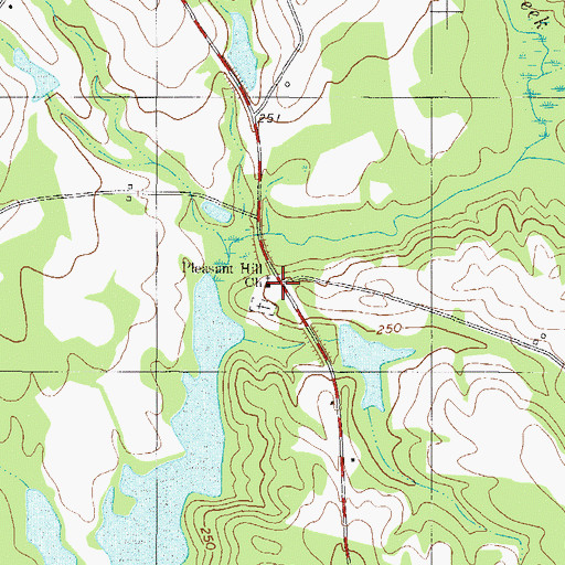 Topographic Map of Pleasant Hill Church, GA