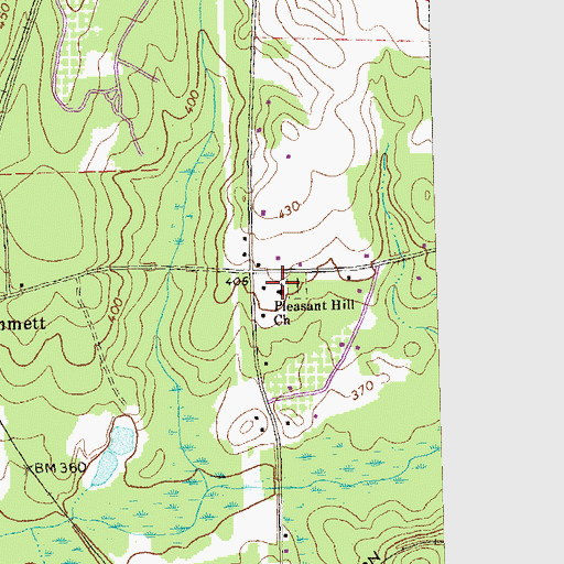 Topographic Map of Pleasant Hill Church, GA