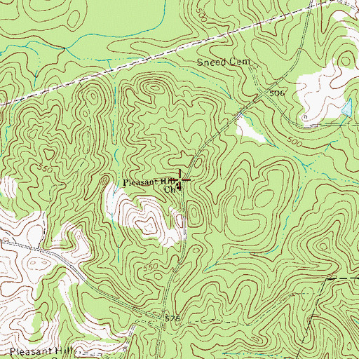 Topographic Map of Pleasant Hill Church, GA