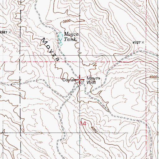 Topographic Map of Moyza Well, AZ