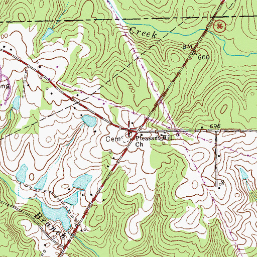 Topographic Map of Pleasant Hill Church, GA