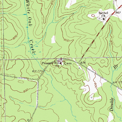 Topographic Map of Pleasant Hill Church, GA