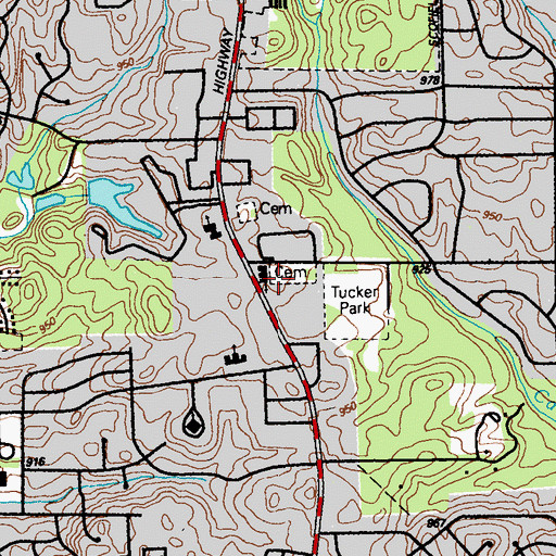 Topographic Map of Pleasant Hill Church, GA
