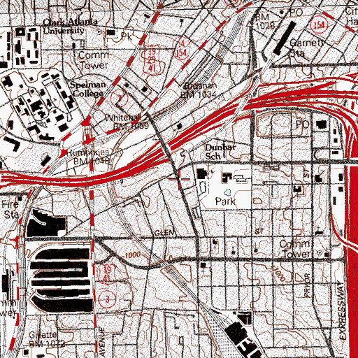 Topographic Map of Pleasant Hill Church, GA
