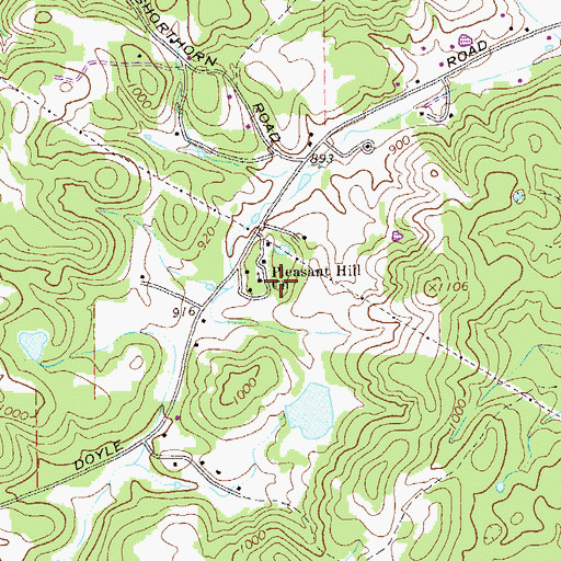 Topographic Map of Pleasant Hill Church, GA