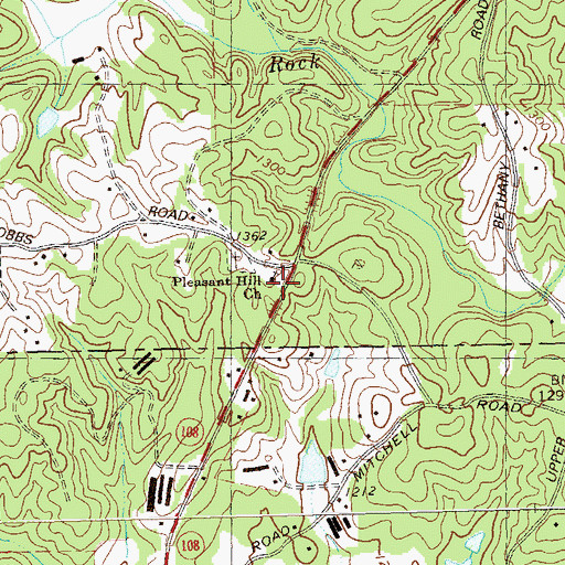 Topographic Map of Pleasant Hill Church, GA
