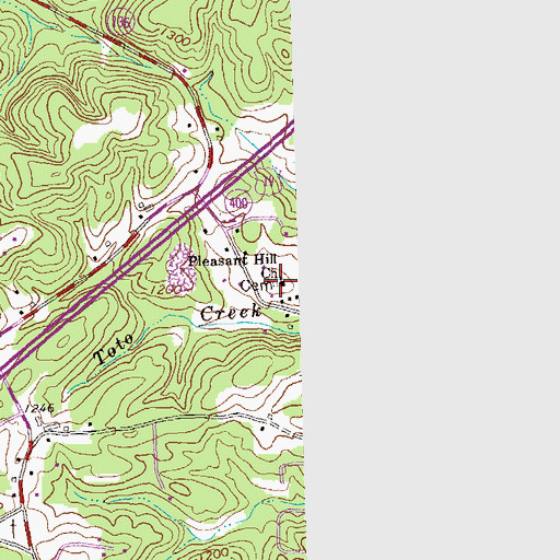 Topographic Map of Pleasant Hill Church, GA