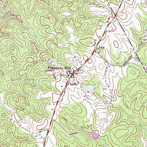 Topographic Map of Pleasant Hill Church, GA